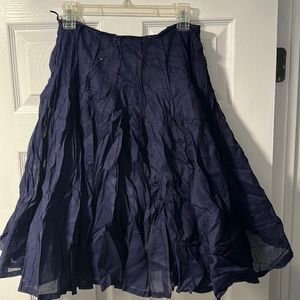 Cotton a-line navy skirt